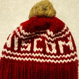 Red Knit Wisconsin Hat